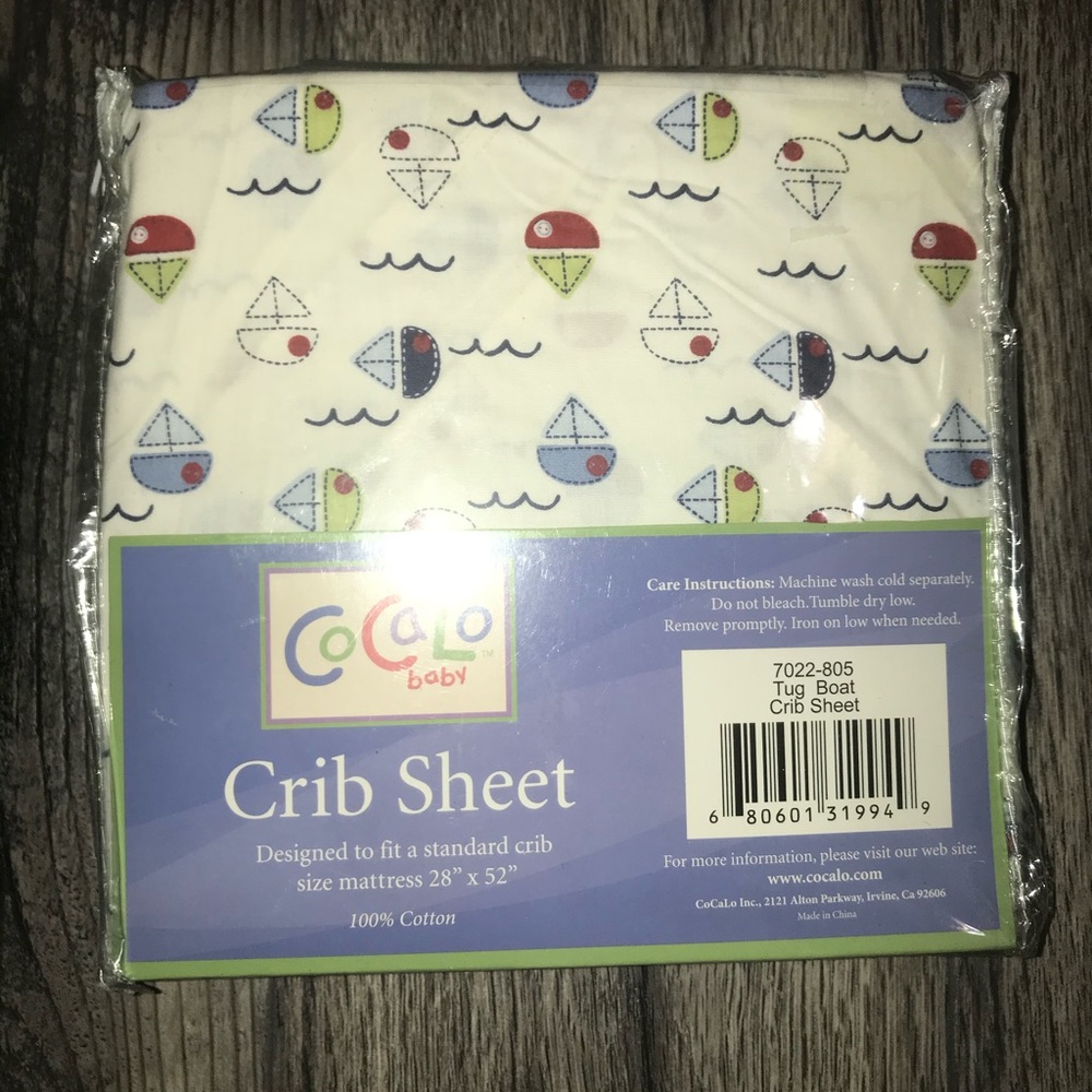 Cocalo Crib Sheets Tug boat collection Baby Nursery Newborn 28" x 52 NIP